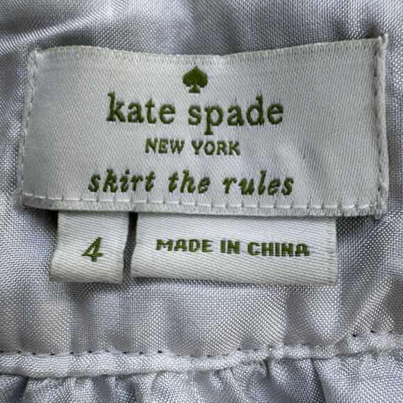 Kate Spade Bubble Skirt Sz 4 Navy Blue & White Lace Lined The Rules With Pockets - Picture 12 of 16